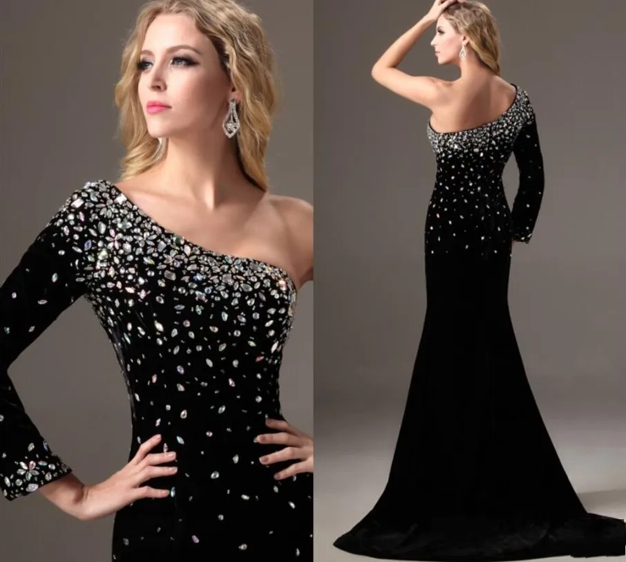 Black Velvet One Shoulder Prom Formal Dresses 2022 Sparkle Beading Crystal Split Evening Party Gown Celebrity Robe De Soiree
Black Velvet One Shoulder Prom Formal Dresses 2022 Sparkle Beading Crystal Split Evening Party Gown Celebrity Robe De Soiree