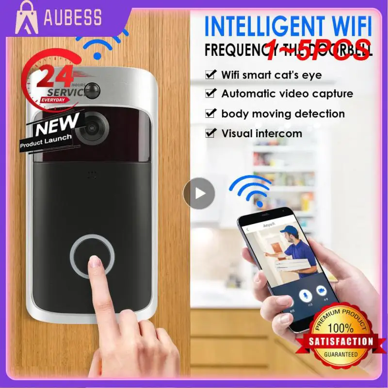 Умный беспроводной дверной звонок с Wi-Fi, 1 ~ 5 шт., видеокамера, домофон, дверной звонок, умный глаз кошки, видеодомофон
Умный беспроводной дверной звонок с Wi-Fi, 1 ~ 5 шт., видеокамера, домофон, дверной звонок, умный глаз кошки, видеодомофон