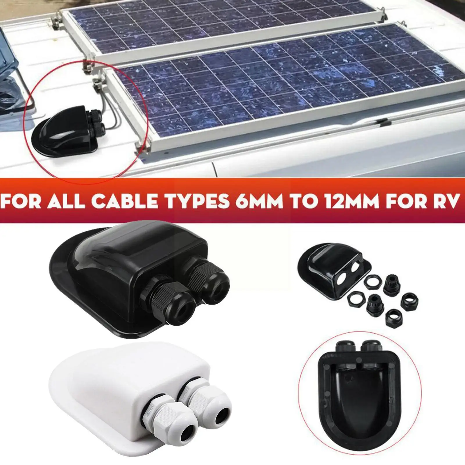 Double Wire Entry Gland Box Solar Panel Roof Wire Junction Car Motorhome Cable RV Accessories Double White Box Hole Yacht J3Z8
Double Wire Entry Gland Box Solar Panel Roof Wire Junction Car Motorhome Cable RV Accessories Double White Box Hole Yacht J3Z8