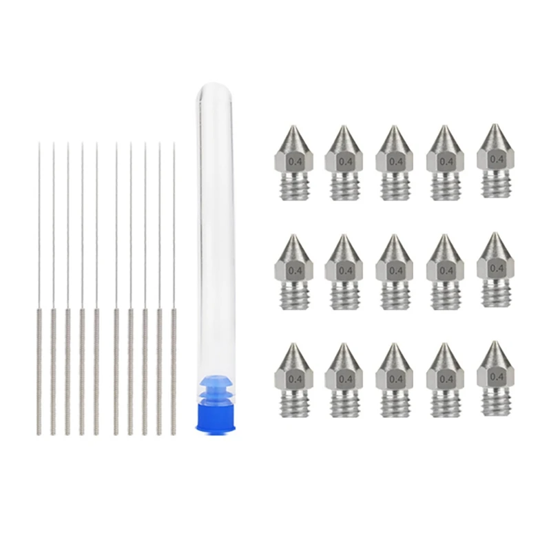 3D Printer Accessories 0.4Mm MK8 Stainless Steel Nozzle Dredge Cleaning Needle Tool Set For CR-10/Ender 3/5
3D Printer Accessories 0.4Mm MK8 Stainless Steel Nozzle Dredge Cleaning Needle Tool Set For CR-10/Ender 3/5