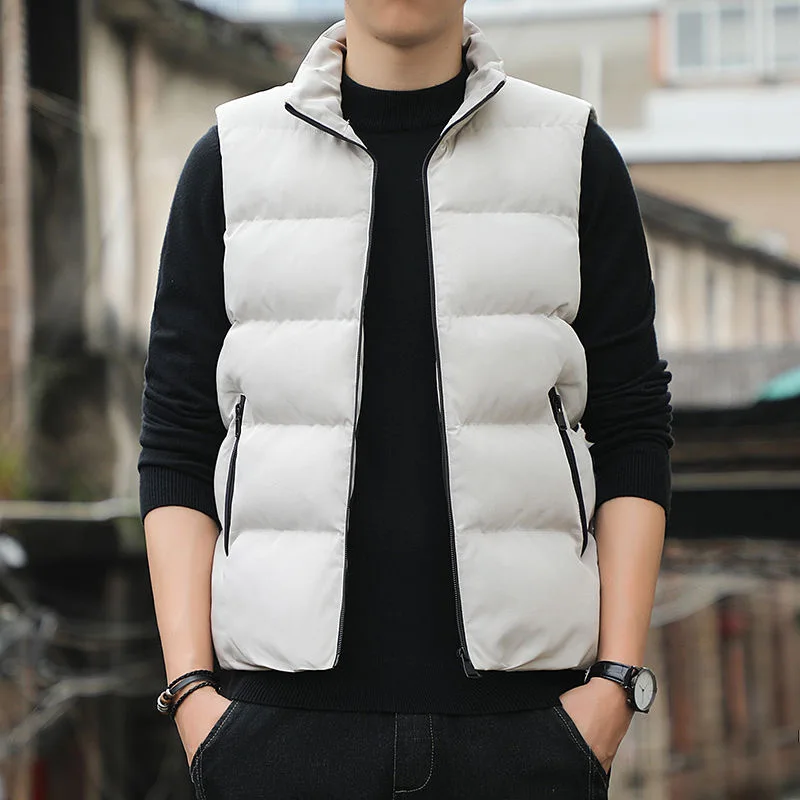 New Solid Sleeveless Vest Jackets Winter Fashion Male Cotton-Padded Vest Coats Men Stand Collar Warm Waistcoats Clothing 5XL
New Solid Sleeveless Vest Jackets Winter Fashion Male Cotton-Padded Vest Coats Men Stand Collar Warm Waistcoats Clothing 5XL