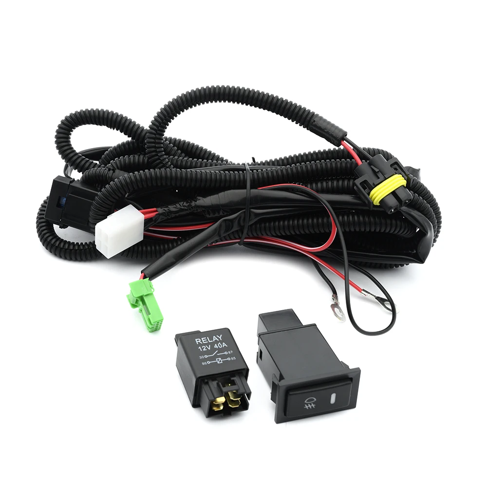 

H8 H11 Fog Lights Wiring Harness Socket For Toyota Camry Corolla Hilux Verso Land Cruiser 90 Van Lexus IS200 IS300 Switch Relay