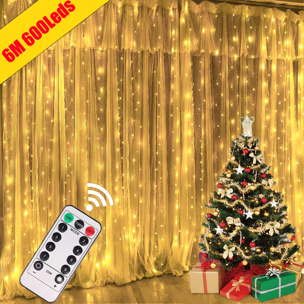 LED Garland Curtain Lights 8 Modes USB Remote Control Fairy Lights String Wedding Christmas Decor for Home Bedroom New Year Lamp
LED Garland Curtain Lights 8 Modes USB Remote Control Fairy Lights String Wedding Christmas Decor for Home Bedroom New Year Lamp