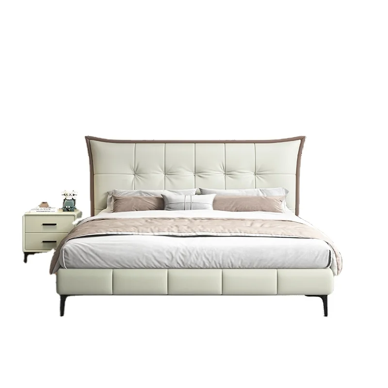 Luxury bedroom furniture king size sleeping bed villa house bed room headboard double modern italian genuine leather bed
Luxury bedroom furniture king size sleeping bed villa house bed room headboard double modern italian genuine leather bed
