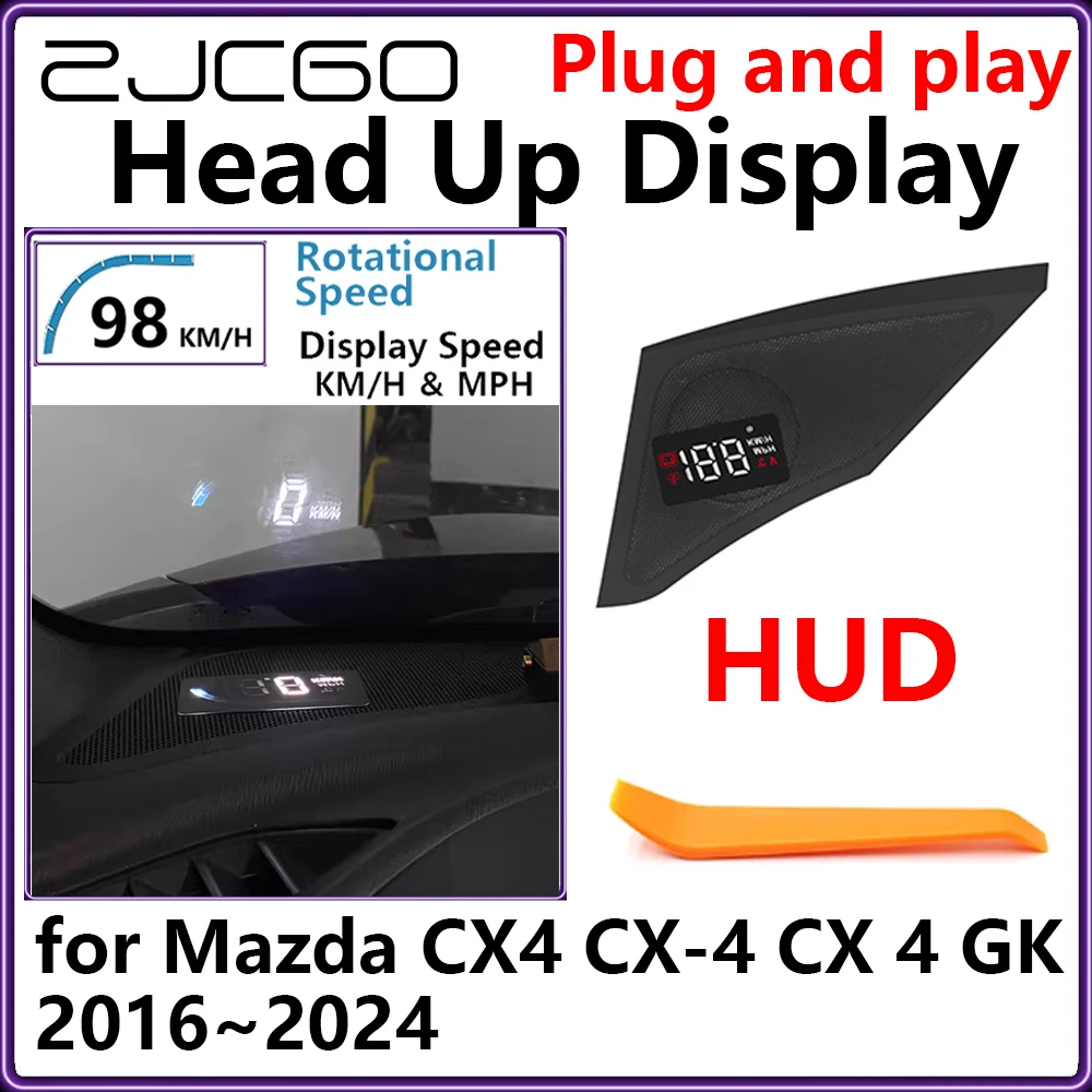 ZJCGO скрытый HUD проектор автомобильный Plug and Play дисплей скорости вращения для Mazda CX4