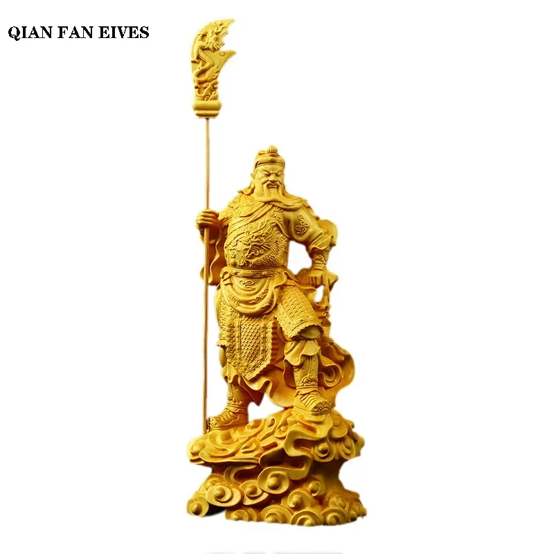 

Статуя Гуан гонг из бокса из массива дерева бутик резьба Бог войны Гуань Юй домашняя гостиная, художественные изделия для комнаты