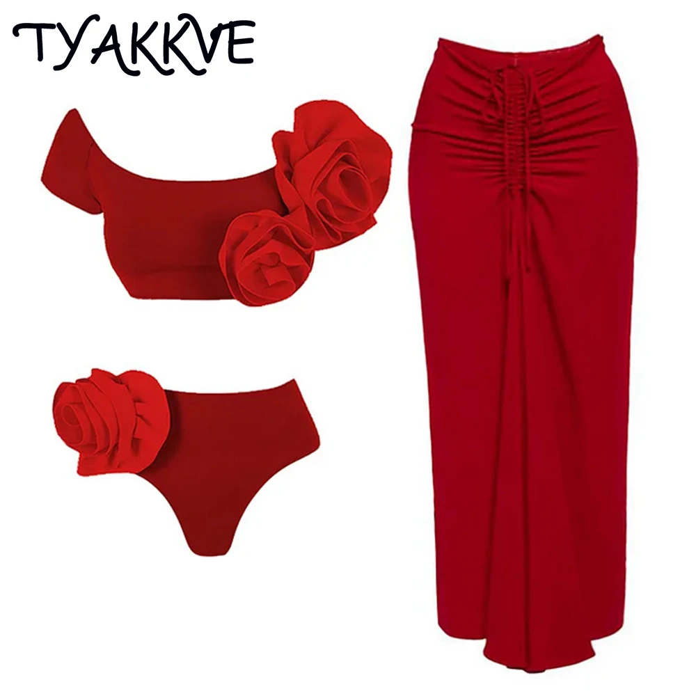 TYAKKVE New 2023 Solid 3 Pieces Push Up 3D Flower Red Bikini Set Cover Up Swimsuit Dress Women Swimwear Beach Bathing Suit Skirt
TYAKKVE New 2023 Solid 3 Pieces Push Up 3D Flower Red Bikini Set Cover Up Swimsuit Dress Women Swimwear Beach Bathing Suit Skirt
