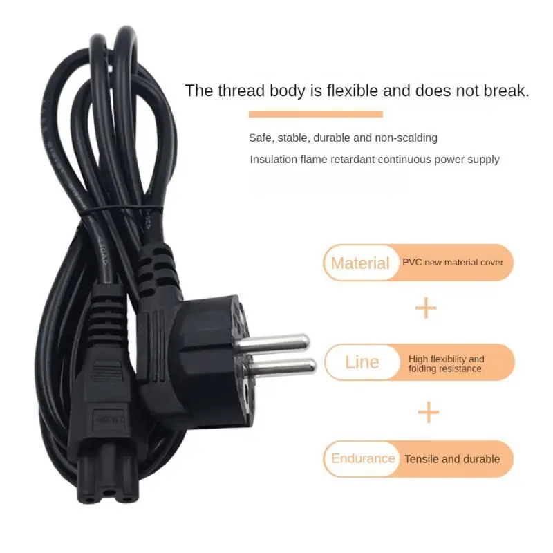 EU Universal Adapter Cable 3 Prong 2 Pin AC Laptop Power Cord Charge Adapter Cable Computer Cables Connectors High Quality
EU Universal Adapter Cable 3 Prong 2 Pin AC Laptop Power Cord Charge Adapter Cable Computer Cables Connectors High Quality
