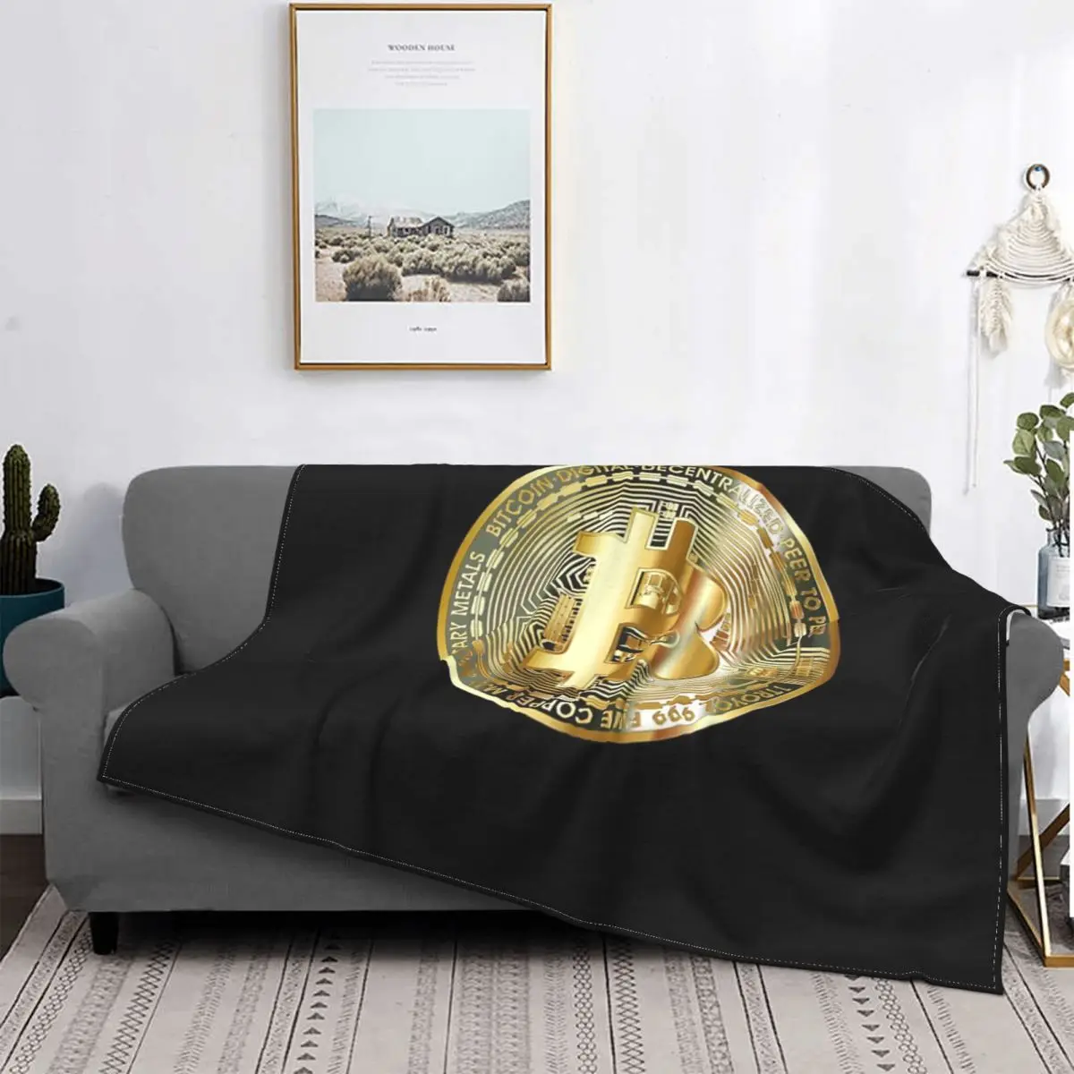 

Manta dorada para inversor de monedas de Bitcoin, colcha para cama a cuadros, manta de verano 135, alfombra de oración Islámica