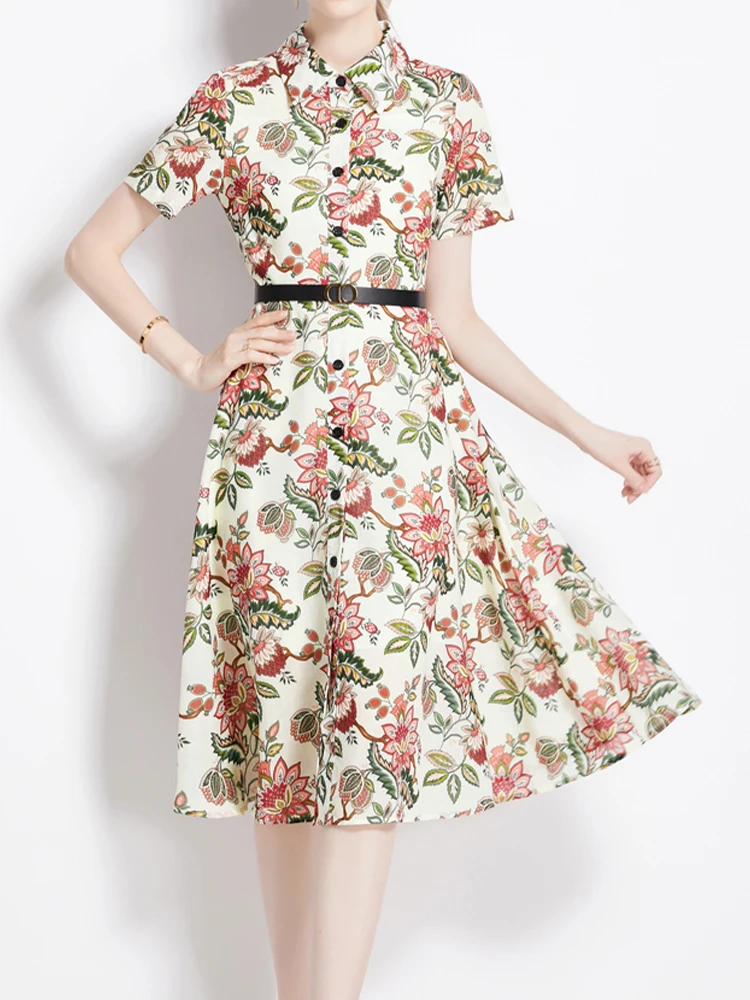 Elegant And Elegant Printed Dress With Waist Wrapped Short Sleeve Shirt Dress And Belt 2023 New Fashion Women'S Clothing
Elegant And Elegant Printed Dress With Waist Wrapped Short Sleeve Shirt Dress And Belt 2023 New Fashion Women'S Clothing