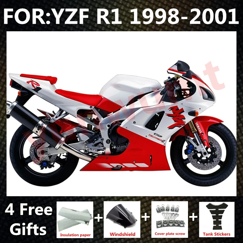 NEW ABS Motorcycle Injection mold Fairing Kit fit For YZF R1 1998 1999 2000 2001 YFZ-R1 98 99 00 01 Fairings kits set red white
NEW ABS Motorcycle Injection mold Fairing Kit fit For YZF R1 1998 1999 2000 2001 YFZ-R1 98 99 00 01 Fairings kits set red white