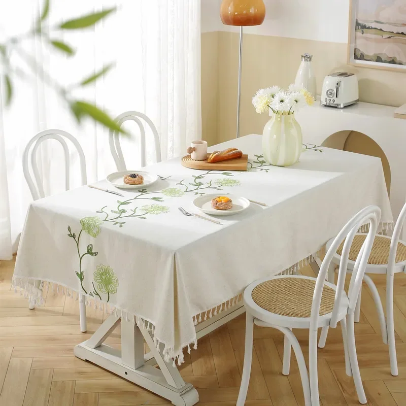 Linen Rectangular Tablecloth Embroider Tassels Tea Table Dining Living Room Home Kitchen Table Cloth Decoration
Linen Rectangular Tablecloth Embroider Tassels Tea Table Dining Living Room Home Kitchen Table Cloth Decoration
