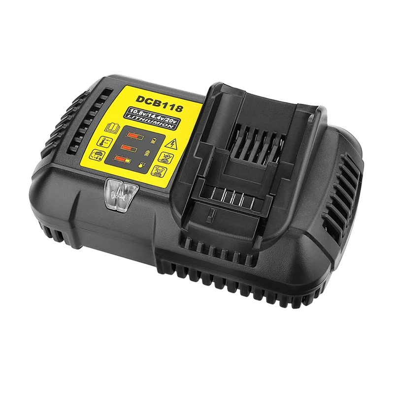 DCB118 Lithium Battery Charger For Dewalt Battery 10.8V 14.4V 18V 20V DCB200 DCB101 DCB115 DCB107 DCB105 DCB140 &DCB112 US Plug
DCB118 Lithium Battery Charger For Dewalt Battery 10.8V 14.4V 18V 20V DCB200 DCB101 DCB115 DCB107 DCB105 DCB140 &DCB112 US Plug