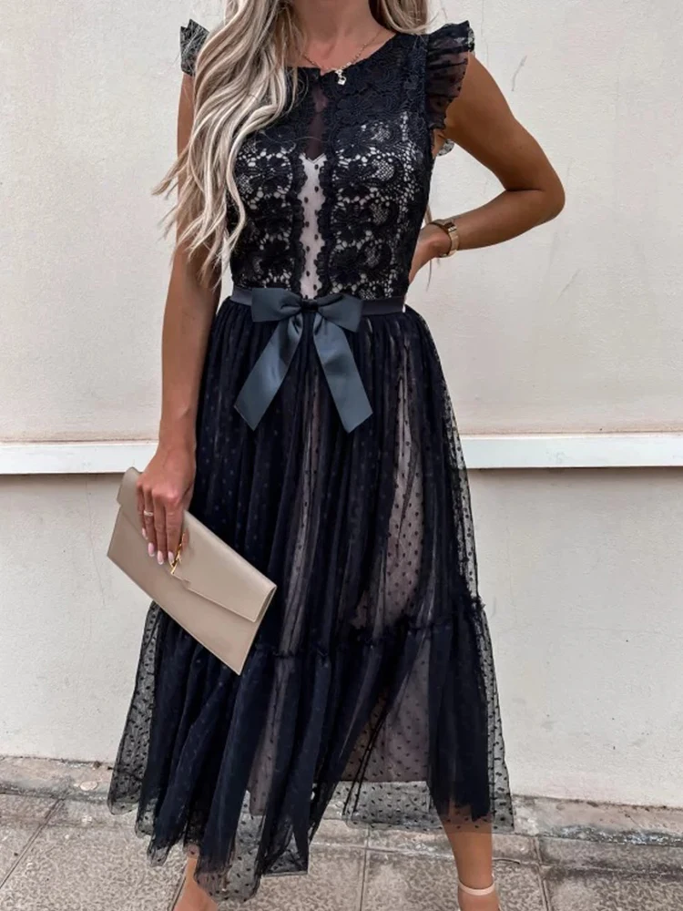 2021 Summer New Black Gauze Party Dress Fashion Sexy Solid Button Elastic Waist Dress Women Elegant Dot Print V Neck Mini Dress
2021 Summer New Black Gauze Party Dress Fashion Sexy Solid Button Elastic Waist Dress Women Elegant Dot Print V Neck Mini Dress
