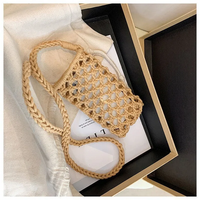 Women New Fashion Small Crossbody Phone Bag Solid Color Hollow-out Woven Crochet Braided Shoulder Handbag Dating
Women New Fashion Small Crossbody Phone Bag Solid Color Hollow-out Woven Crochet Braided Shoulder Handbag Dating