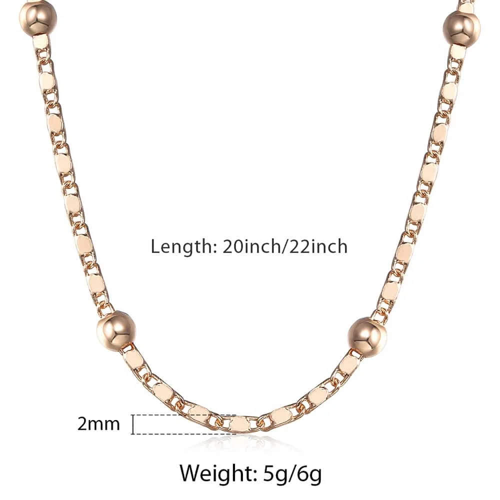 Элегантное ожерелье с бусинами и для женщин девочек 585 цвета розового золота