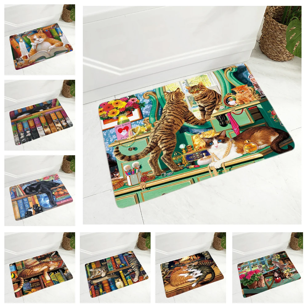 Cute Book Cat Party Floor Mat for Children Room Non-Slip Decor Lovely Cartoon Pet Animal Doormat Flannel Carpet 40x60cm
Cute Book Cat Party Floor Mat for Children Room Non-Slip Decor Lovely Cartoon Pet Animal Doormat Flannel Carpet 40x60cm