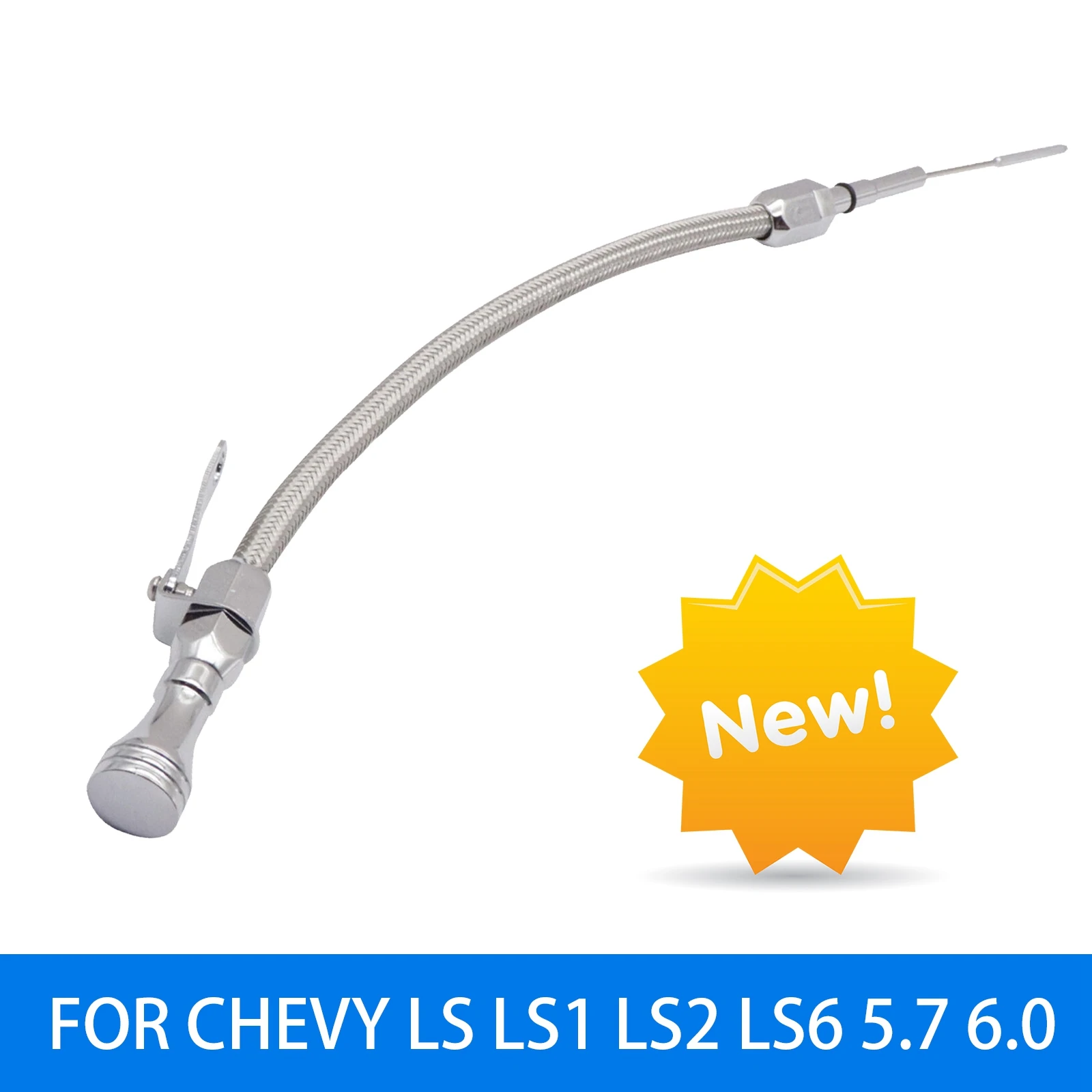 Engine Oil Dipstick for Chevy LS LS1 LS2 LS6 5.7 6.0 Flexible Braided Stainless Silver Automotive Parts Car Tools
Engine Oil Dipstick for Chevy LS LS1 LS2 LS6 5.7 6.0 Flexible Braided Stainless Silver Automotive Parts Car Tools
