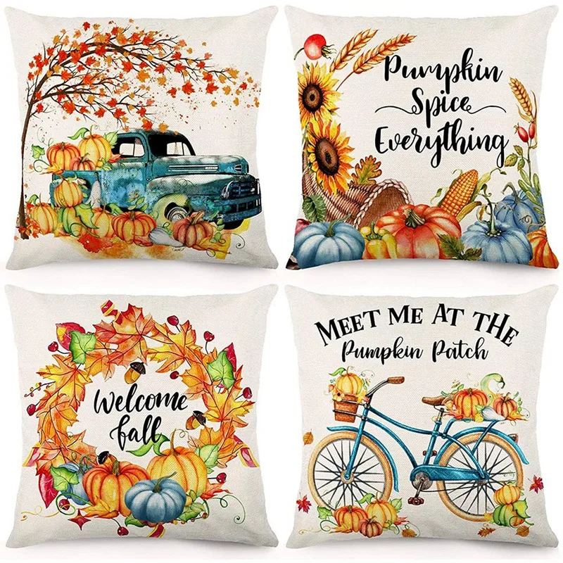 Fall Pillow Covers 18x18 Set of 4 Autumn Throw Pillows Farmhouse Thanksgiving Decorations Cushion Case for Home Decor
Fall Pillow Covers 18x18 Set of 4 Autumn Throw Pillows Farmhouse Thanksgiving Decorations Cushion Case for Home Decor