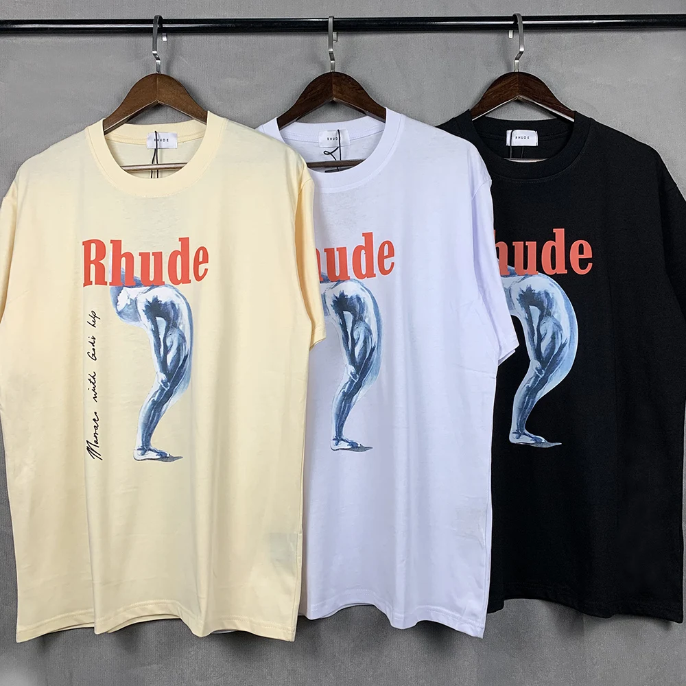 RHUDE Street Casual Round Neck Tee Loose MONACO With Gold Help Tortured Goddess Angeles Limited Eagle Print T-shirt 
RHUDE Street Casual Round Neck Tee Loose MONACO With Gold Help Tortured Goddess Angeles Limited Eagle Print T-shirt