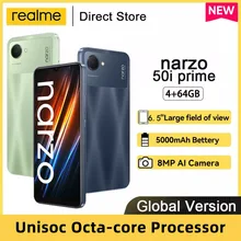 realme Narzo 50i Prime Smartphone 5000mAh Massive Battery 6.5 Large Display Powerful Octa-core Processor AI Camera Cellphone