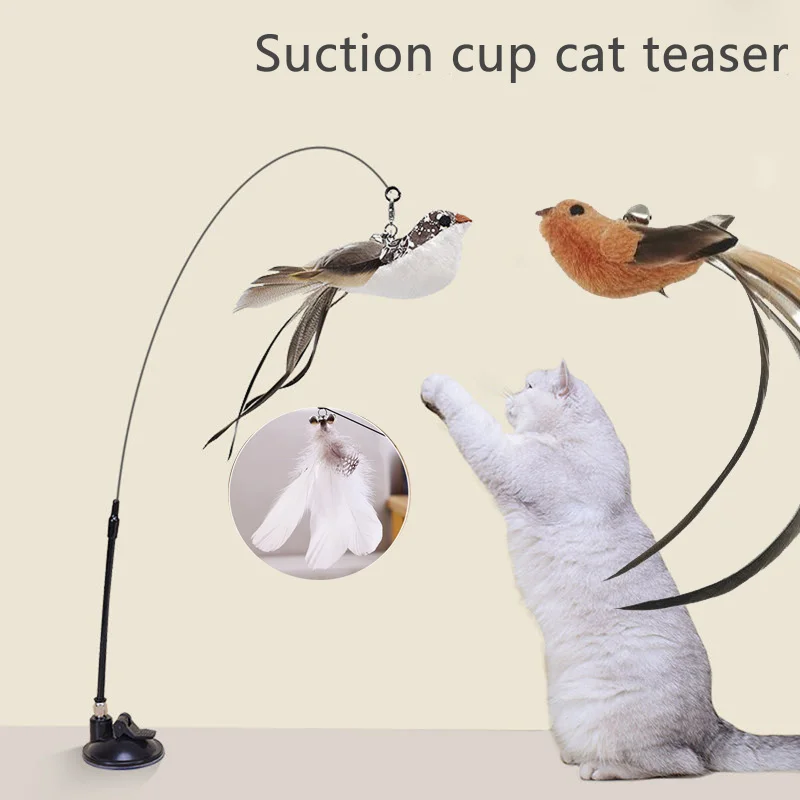 Simulation Bird interactive Cat Toy with Suction Cup Funny Feather Bird Cat Stick Toy Kitten Play Chase Wand Toy Cat Supplies
Simulation Bird interactive Cat Toy with Suction Cup Funny Feather Bird Cat Stick Toy Kitten Play Chase Wand Toy Cat Supplies