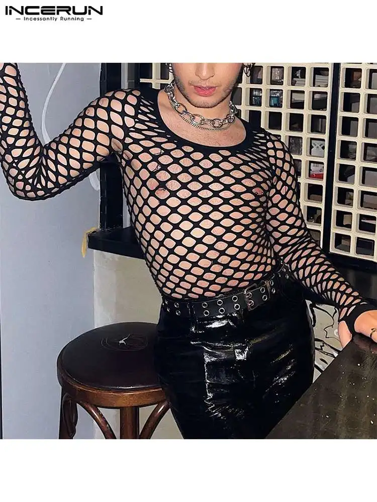 INCERUN 2022 Men Mesh T Shirts See Through Streetwear O-neck Long Sleeve Tee Tops Solid Fashion Party Nightclub Sexy Camisetas 7
INCERUN 2022 Men Mesh T Shirts See Through Streetwear O-neck Long Sleeve Tee Tops Solid Fashion Party Nightclub Sexy Camisetas 7