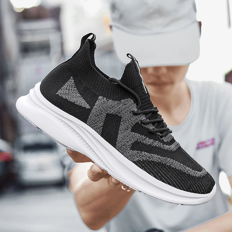 Мужские кроссовки на шнуровке, уличная легкая дышащая сетчатая обувь, уличная спортивная обувь, повседневная обувь, теннисная обувь, мужские кроссовки