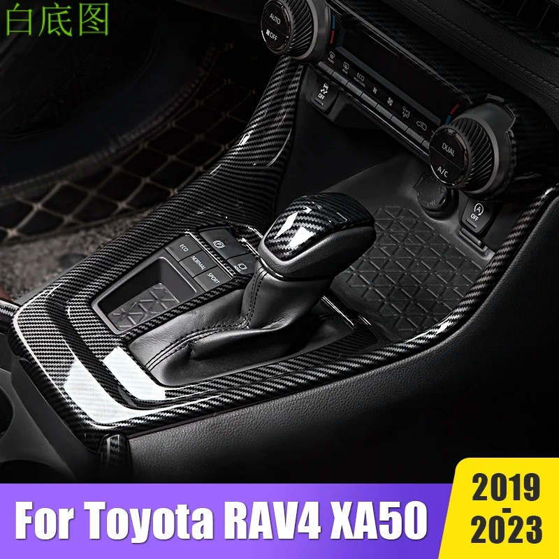 

For Toyota RAV4 2019 2020 2021 2022 2023 XA50 Hybrid Accessories ABS Car Central Console Gear Shift Knob Panel Cover Frame Trims