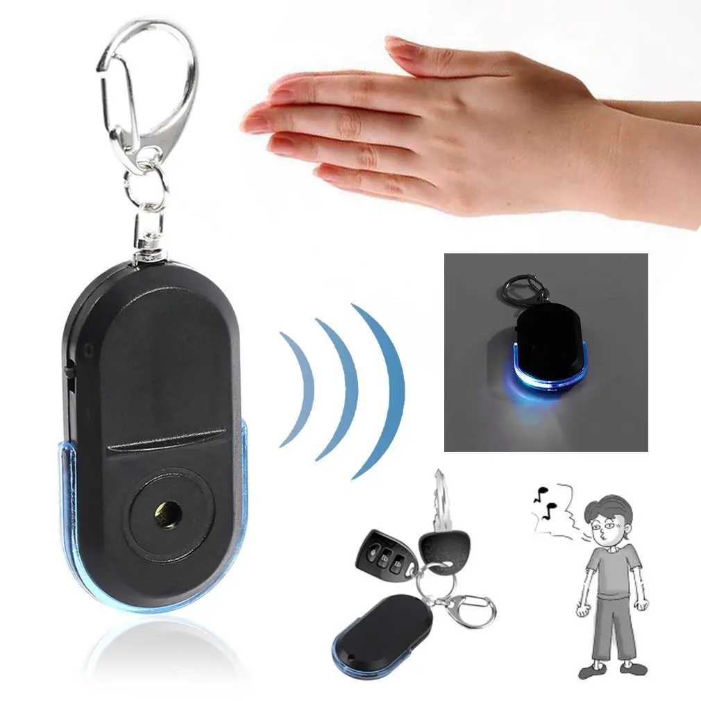 

Portable Old People Anti-Lost Alarm Key Finder Wireless Useful Whistle Sound LED Light Locator Finder Keychain