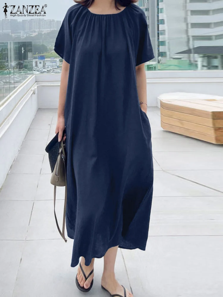 ZANZEA Fashion Holiday Dresses Women Summer Long Dress O-Neck Short Sleeve Maxi Sundress Femme Casual Loose Vestidos Party Robe
ZANZEA Fashion Holiday Dresses Women Summer Long Dress O-Neck Short Sleeve Maxi Sundress Femme Casual Loose Vestidos Party Robe