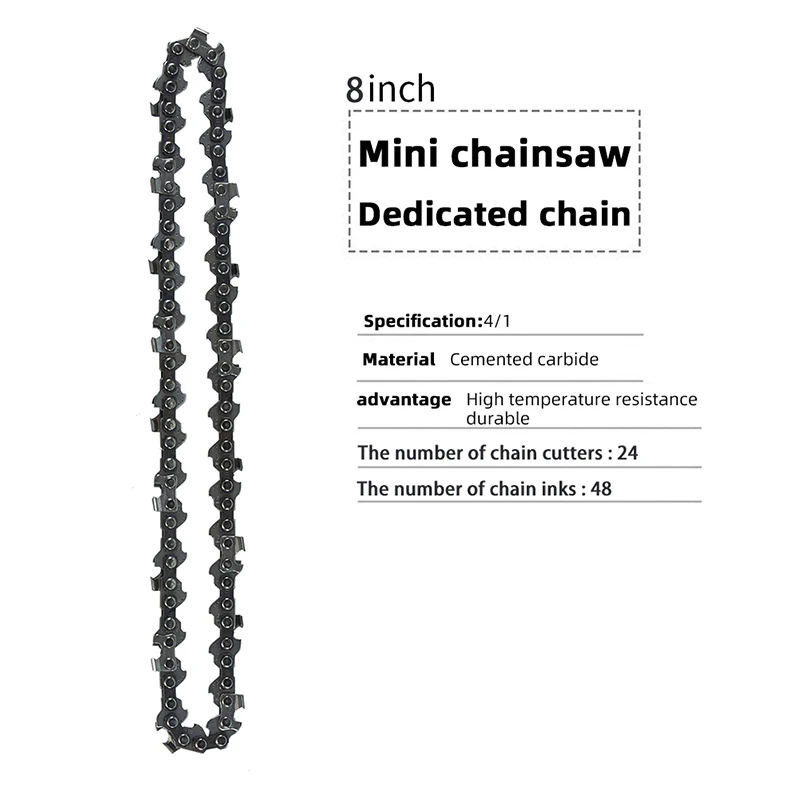 2/3PCS 8 Inch Chainsaw Chain 48Drive Links 24Cutter semi chisel 1/4" Pitch .043" Gauge Garden Woodworking Tool Accessories
2/3PCS 8 Inch Chainsaw Chain 48Drive Links 24Cutter semi chisel 1/4" Pitch .043" Gauge Garden Woodworking Tool Accessories