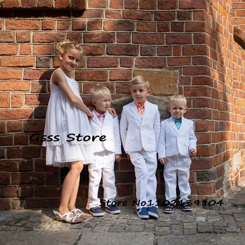 Suit for Boys White Wedding Tuxedo 3 Piece Kids Blazer Pants Vest Formal Party Dress Slim Fit Jacket سكسي اطفال صغار
Suit for Boys White Wedding Tuxedo 3 Piece Kids Blazer Pants Vest Formal Party Dress Slim Fit Jacket سكسي اطفال صغار
