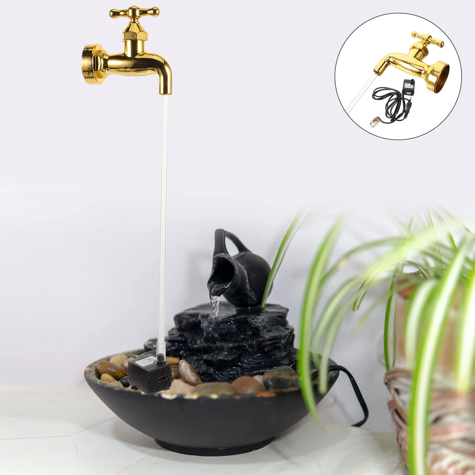 1 Set of Invisible Flowing Water Fountain Courtyard Decor Floating Tap Fountain Garden Decor (EU Plug) Source
1 Set of Invisible Flowing Water Fountain Courtyard Decor Floating Tap Fountain Garden Decor (EU Plug) Source