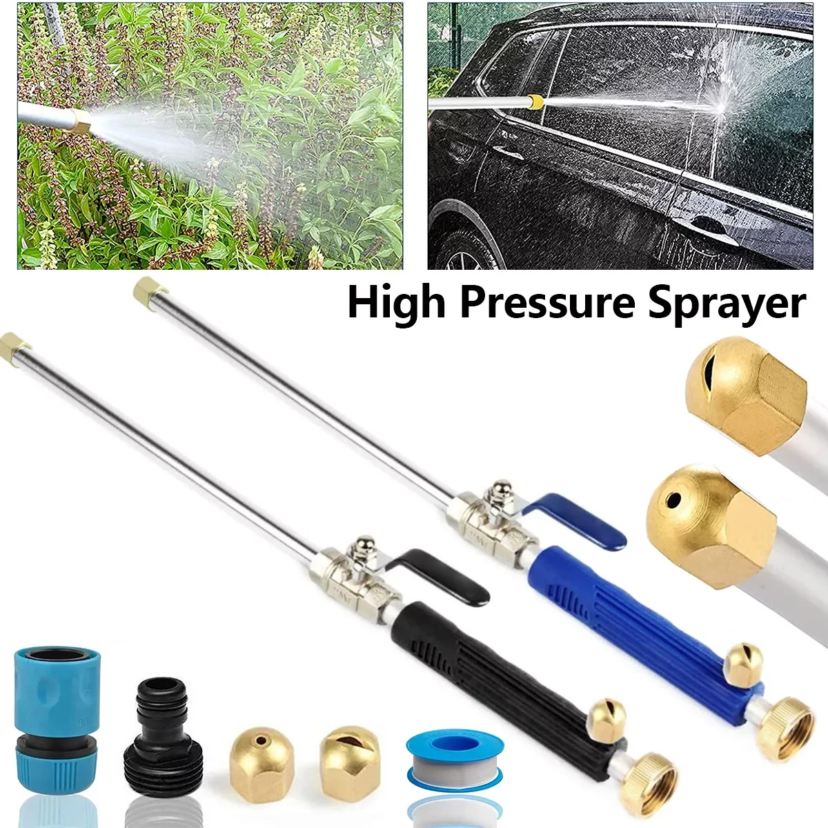 High Pressure Sprayer Portable Watering Sprayer with 2 Nozzles Water Nozzle for Car Washing Garden Lawn Irrigate 
High Pressure Sprayer Portable Watering Sprayer with 2 Nozzles Water Nozzle for Car Washing Garden Lawn Irrigate