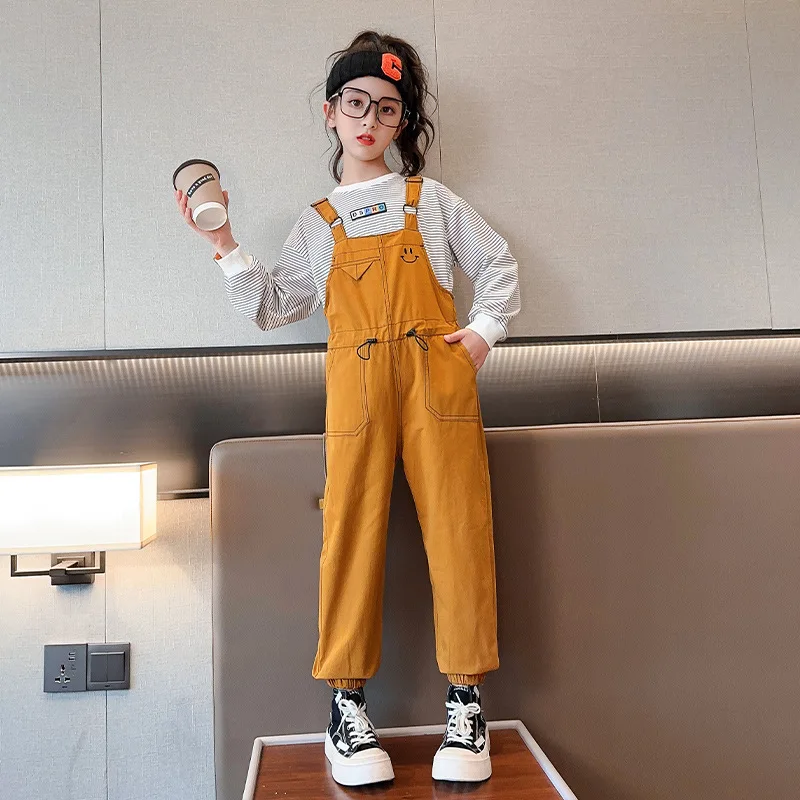 Kids Girl Spring Striped T-shirt Overalls Outfit Clothes Set 6 8 10 12 years old 
Kids Girl Spring Striped T-shirt Overalls Outfit Clothes Set 6 8 10 12 years old