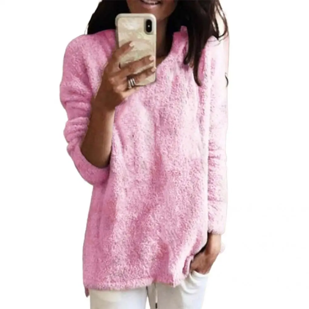 Women Autumn Tee Shirt Anti-pilling Round Neck Plush Sweaters Casual Pullovers Tops Streetwear
Women Autumn Tee Shirt Anti-pilling Round Neck Plush Sweaters Casual Pullovers Tops Streetwear