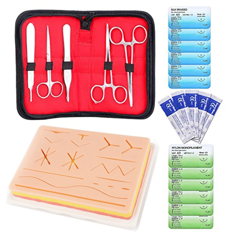 Students Durable Silicone Suture Pads With Pre-Cut Wounds And Suture Tool Kits Practice Sets For Suture Training
Students Durable Silicone Suture Pads With Pre-Cut Wounds And Suture Tool Kits Practice Sets For Suture Training