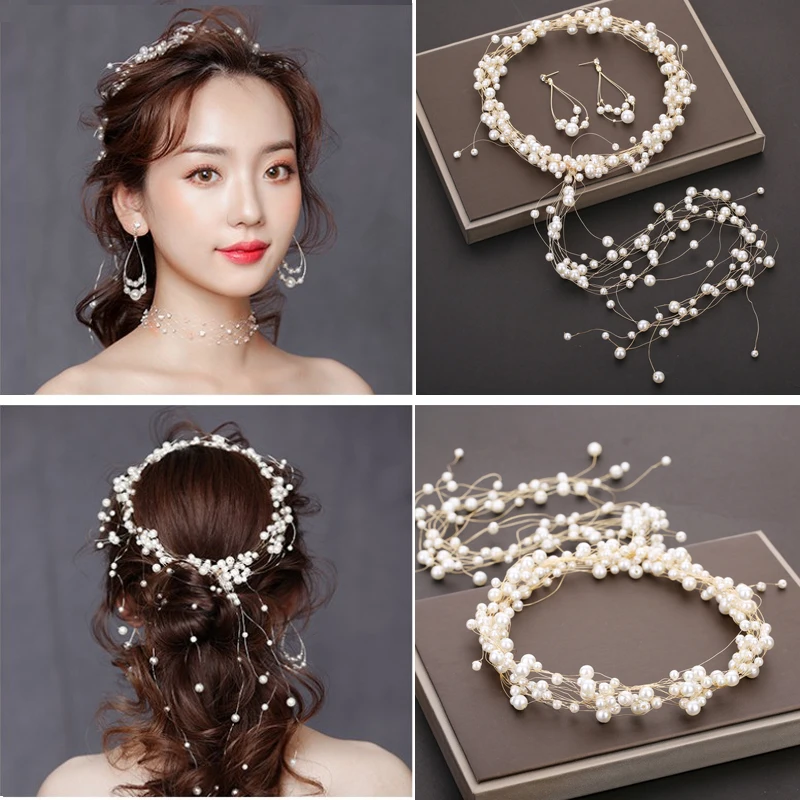 Bridal Headdress Pearl Flower Headband Flower Wreath Bride Garland Crystal Headpiece Wedding Party Hair Jewelry Accessories
Bridal Headdress Pearl Flower Headband Flower Wreath Bride Garland Crystal Headpiece Wedding Party Hair Jewelry Accessories