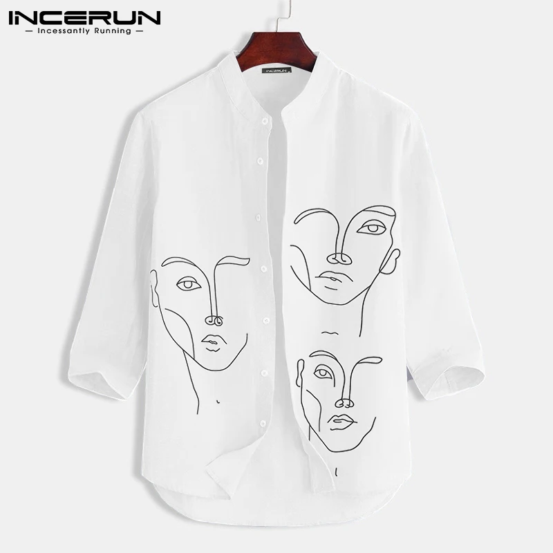 INCERUN Men Casual Shirt Printed Stand Collar 3/4 Sleeve Streetwear Breathable Fashion Men Clothing 2022 Leisure Camisas S-3XL
INCERUN Men Casual Shirt Printed Stand Collar 3/4 Sleeve Streetwear Breathable Fashion Men Clothing 2022 Leisure Camisas S-3XL