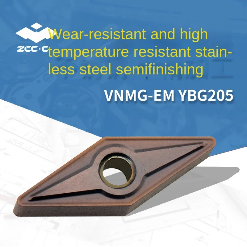 Zhuzhou the numerical control turning negative Angle blade VNMG - EM YBG205 coating hard alloy steel and knife grains
Zhuzhou the numerical control turning negative Angle blade VNMG - EM YBG205 coating hard alloy steel and knife grains