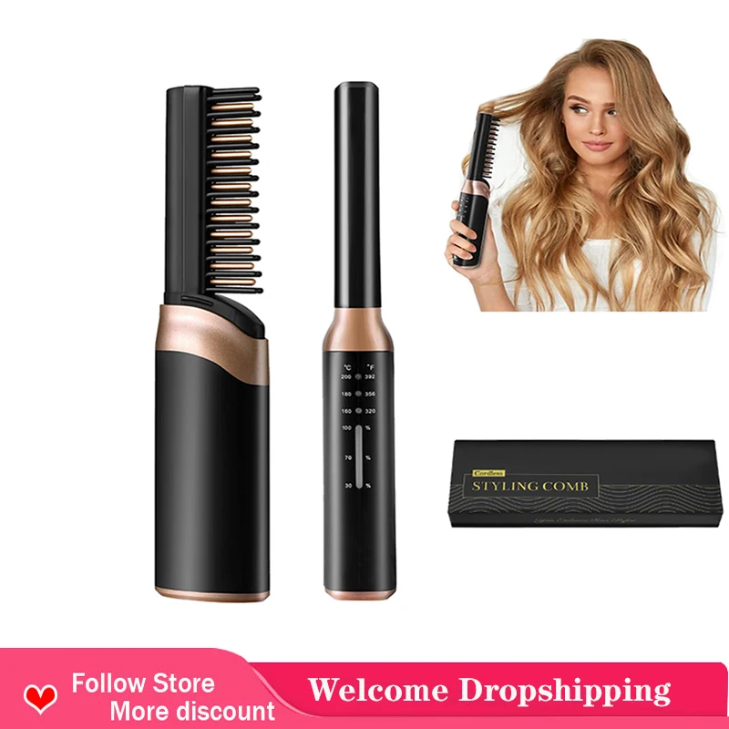 USB Rechargeable Mini Wireless Straightening Comb Portable Flat Comb Hair Straightener Curling Iron Hair Tools
USB Rechargeable Mini Wireless Straightening Comb Portable Flat Comb Hair Straightener Curling Iron Hair Tools