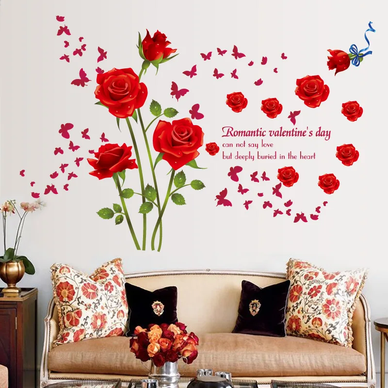 romantic red rose Wall Sticker for bedroom living room sofa bathroom background home decoration Mural art Decals wall stickers
romantic red rose Wall Sticker for bedroom living room sofa bathroom background home decoration Mural art Decals wall stickers