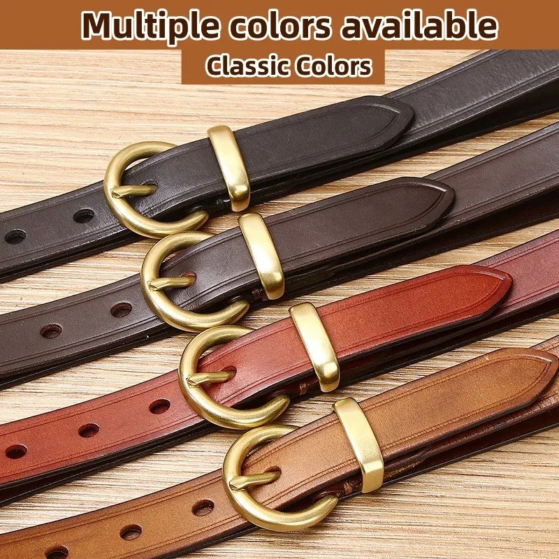 

2.3cm Width Female Genuine Leather Belt Copper Pin Buckle Belts Women Jean Wild Cowskin Belts Fashion Simple New Waist Strap