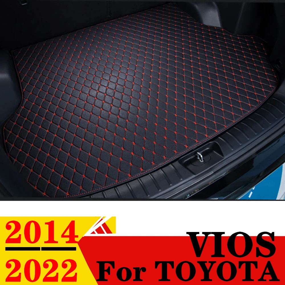 

Коврик для багажника автомобиля для Toyota VIOS 2014-2022, для любой погоды, XPE, плоский, боковой, задний, грузовой, коврик, подкладка, автомобильные задние части, багажник, коврик