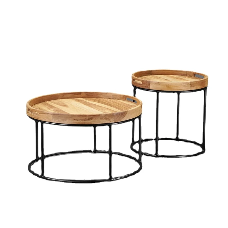 Hxl Vintage Teakwood round Tea Table Combination Quiet Style B & B Coffee Table Set
Hxl Vintage Teakwood round Tea Table Combination Quiet Style B & B Coffee Table Set