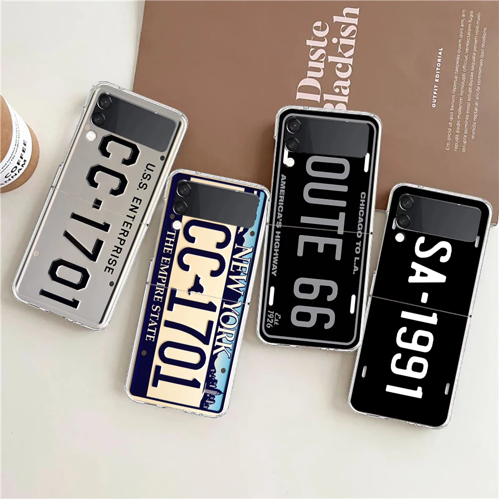 Retro Funny License Plate Number For Samsung Galaxy Z flip 4 Bag Transparent Phone Cover For Galaxy Z Flip 3 Case Hard PC Shell
Retro Funny License Plate Number For Samsung Galaxy Z flip 4 Bag Transparent Phone Cover For Galaxy Z Flip 3 Case Hard PC Shell