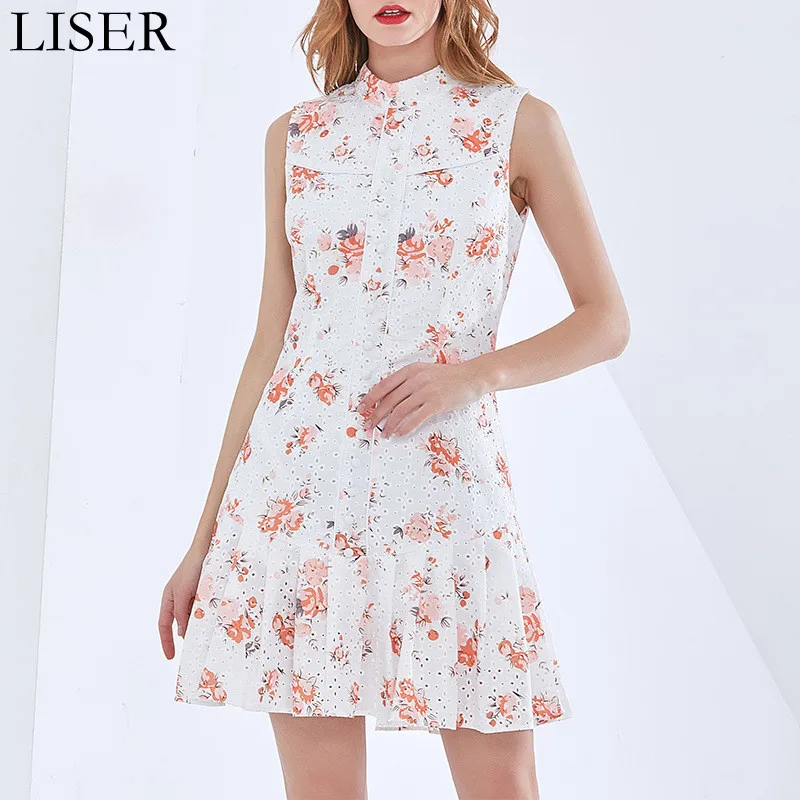 2022 Summer New Printed Hollow Sleeveless Single Breasted Dress Fashion Slim Fit Ruffle Sexy Mini Dress Women LL971
2022 Summer New Printed Hollow Sleeveless Single Breasted Dress Fashion Slim Fit Ruffle Sexy Mini Dress Women LL971