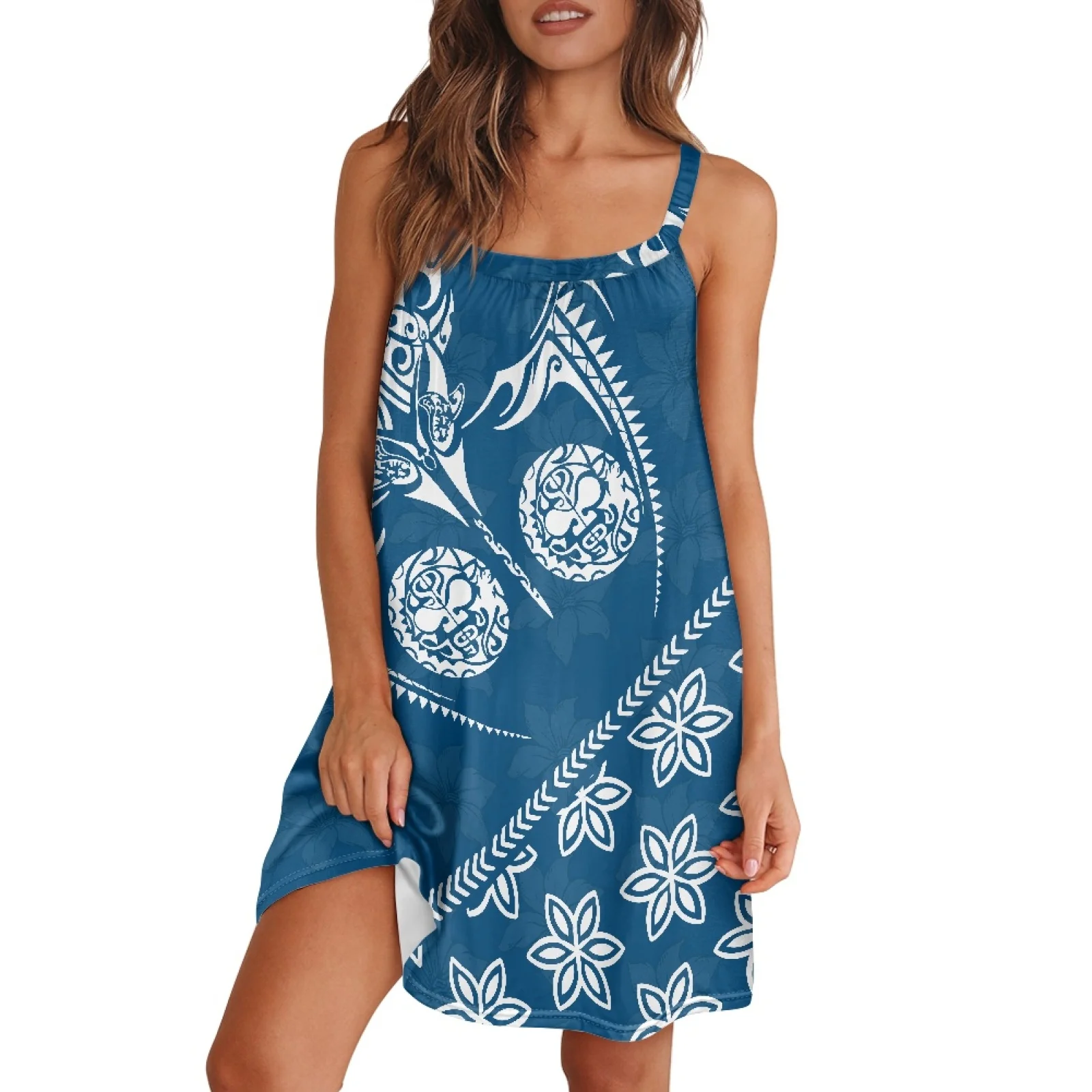 Polynesian Tribal Pohnpei Totem Tattoo Prints Fashion Slim Pullover Elastic Fabric Slip Dress Couple Party Blue White Print Lady
Polynesian Tribal Pohnpei Totem Tattoo Prints Fashion Slim Pullover Elastic Fabric Slip Dress Couple Party Blue White Print Lady