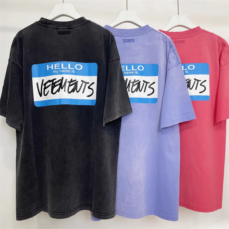 New Washed My Name Is Vetements T-Shirt Men Women Oversized VTM Top Tees T Shirt
New Washed My Name Is Vetements T-Shirt Men Women Oversized VTM Top Tees T Shirt